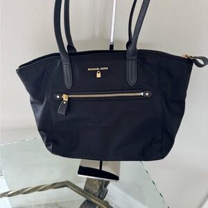 MICHAEL KORS Black Nylon Tote/Shoulder Bag with Leather Trim NWOT